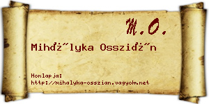 Mihályka Osszián névjegykártya